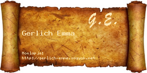 Gerlich Emma névjegykártya